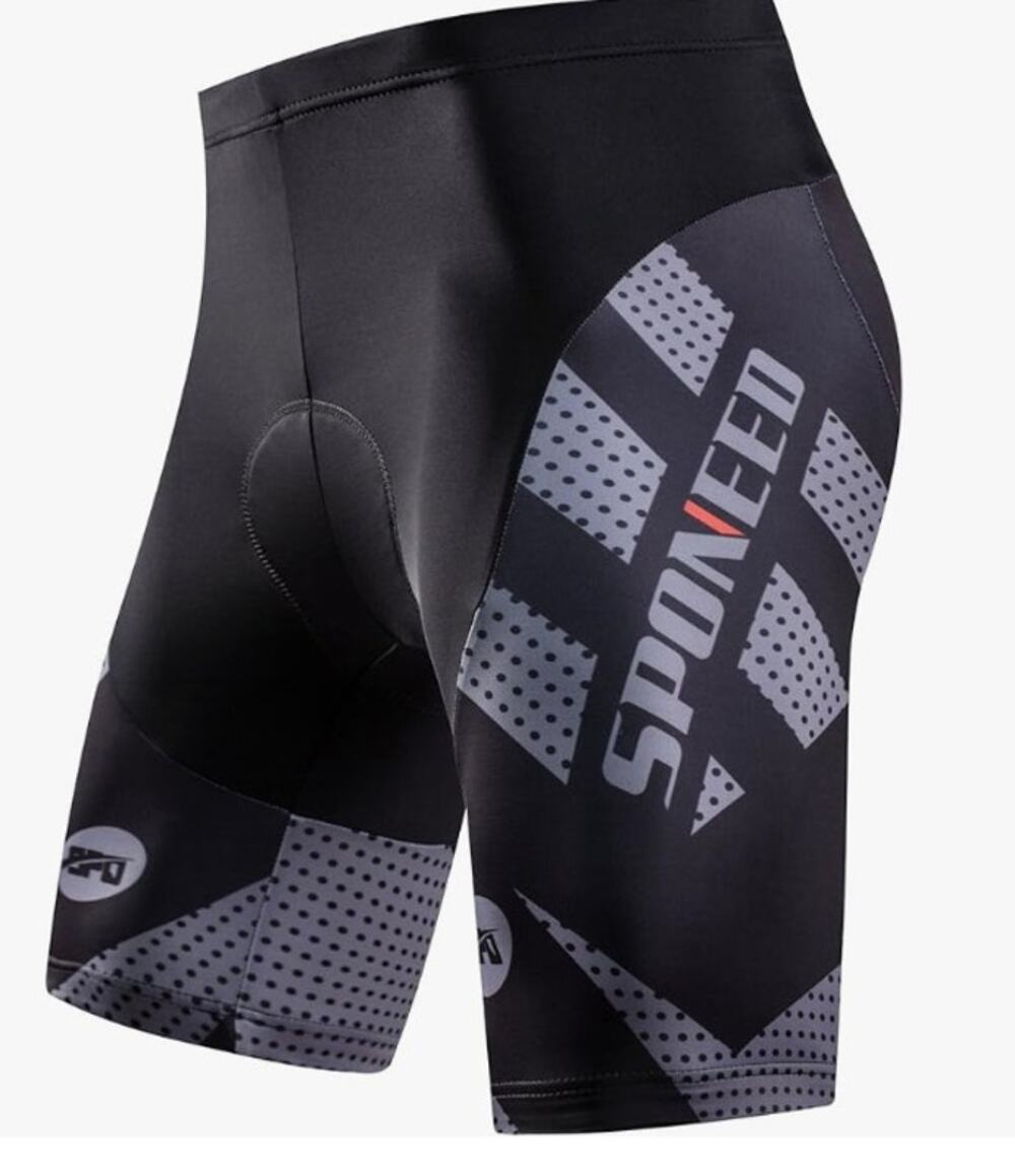 Sponeed US Large Black Gray Padded Bike Shorts
